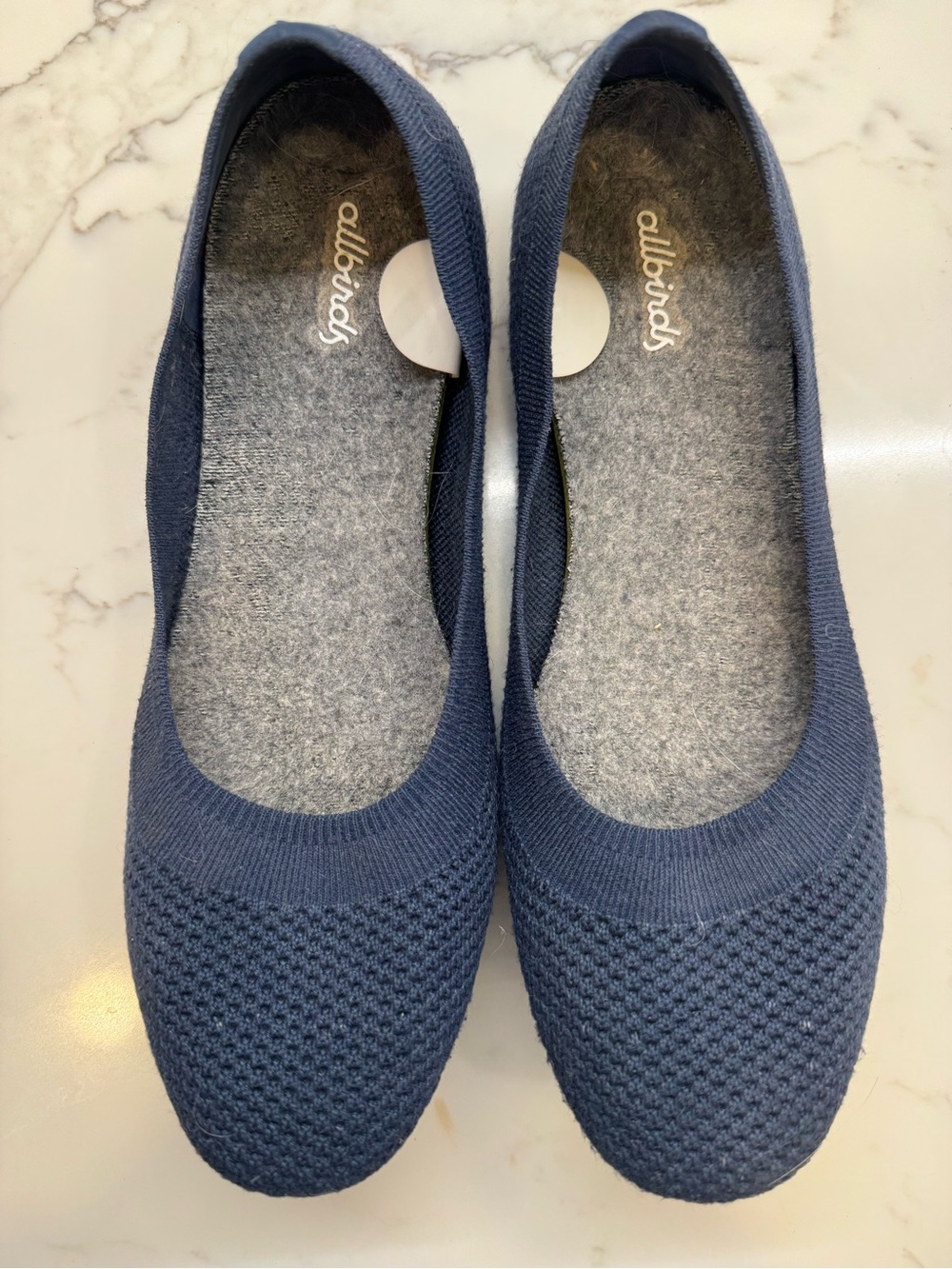 allbirds Navy Knit Ballet Flats - Lightweight Everyday Loafers 9